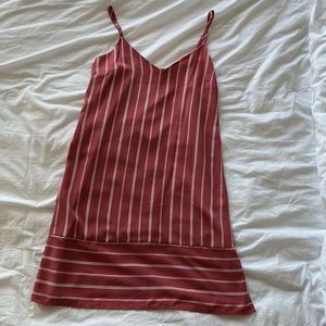 Pink Sundress with white stripes